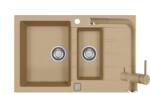 Alveus Set chiuveta granit Alveus Cadit 70 G55, baterie Aquila G55 cu circuit apa filtrata, 3010526, 79 cm, Bej (3010526)