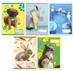 PD School Füzet pd kisalakú 32 lapos 14-32 vonalas Colores Cute Animals