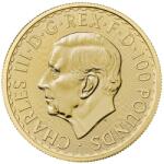 Royal Mint Monedă de aur Britannia 1 oz (2023) KCIII. - Monedă de aur pentru investiții Moneda