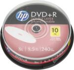 HP DVD+R lemez, nyomtatható, kétrétegű, 8, 5GB, 8x, 10 db, hengeren