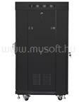 Lanberg 19" szabadonálló rack szekrény 22U/600X600 perforált ajtó, lapraszerelt, LCD kijelző V2 (fekete) (FF01-6622-23BL) (FF01-6622-23BL)