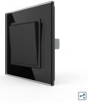 LIVOLO Intrerupator Dublu Mecanic LIVOLO cu Rama din Sticla - Serie Noua (Negru) (VL-2FCMKS-BP)
