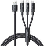 Mcdodo 3in1 USB USB-C / Lightning / Micro USB kábel, Mcdodo CA-5790, 3.5A, 1.2m (fekete) (CA-5790)