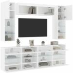 vidaXL 6 darabos fehér falra szerelhető TV-szekrényszett LED-ekkel (3216797) - pepita