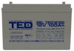 Ted Electric Acumulator 12V GEL Deep Cycle Solar, Dimensiuni 330 x 173 x 212 mm. , Baterie 12V 100Ah M8, TED004147 (A0115591) - pcone