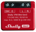 Shelly PLUS 1PM MINI Gen3 Wi-Fi + Bluetooth okosrelé áramfogyasztás-méréssel (ALL-REL-PLUSMINI1PM-R3)