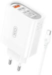 XO L100 4xUSB-A hálózati töltő + USB-C kábel 18W fehér (L100 cable C)