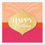  Artebene mini képeslap borítékkal (8x8 cm) Happy Birthday, pink-barackszín (4) (124800)
