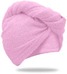  Prosop turban roz cu uscare rapida, 100% bumbac Prosop