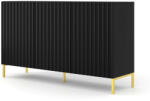 BIM Furniture Komód 150cm, Matt Fekete Színben, Wave 3d (bim_wave_cabinet_150_3d_black_mat_5903769745302)