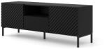 BIM Furniture Tv állvány 150cm, Matt Fekete Színben, Matt Fekete Lábakkal, Surf 2d1s (bim_surf_tv_stand_150_2d1s_black_mat_black_legs)