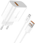  Hálózati töltő fali töltő 18W 1 x USB aljzat MicroUsb kábellel gyors töltés QC 3.0 Foneng EU46 - Fehér (EU46 Micro)
