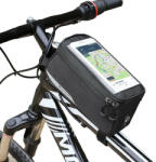 Wozinsky kerékpár első tároló táska kerékpár vázra Phone Case 6, 5 hüvelykes max 1L fekete (WBB6BK)