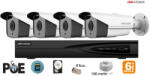  Hikvision komplett analóg kamera rendszer 4 kültéri IP kamera, 6MP(3K), SD-kártya, IR 50m (KIT4CH6550C)