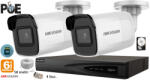  Hikvision komplett analóg kamera rendszer 2 kültéri IP kamera 6MP(3K), SD-kártya, IR 30m