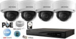  Komplett Hikvision IP analóg kamera rendszer 4 beltéri kamera 4MP(2K), SD-kártya, IR 30m (KIT4CH5130C)