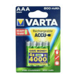 VARTA Az újratölthető akkumulátorok Varta R3 800 mAh (promo 3 + 1) kész 2 használatra