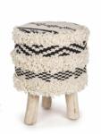 Bizzotto Taburet tapiterie bumbac natur negru Yucatan 30x40 cm (0720896deco)