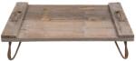 Clayre & Eef Tava lemn fier maro 56x38x16 cm (6H1440) Tava