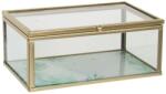 Clayre and Eef Caseta bijuterii din sticla transparenta si metal auriu 14 cm x 8 cm x 6 h (6GL3013XS)