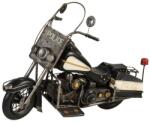 Clayre and Eef Macheta motocicleta retro din metal negru alb police 58 cm x 23 cm x 38 h (5Y0931)