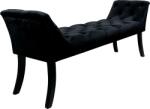 Mobikon Banca cu tapiterie de catifea neagra si picioare lemn hemy 160x45x63 cm (0000290574) Canapea