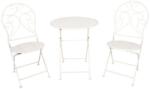 Clayre & Eef Set 2 scaune pliabile si 1 masa din metal alb ø 60 cm x 70 h (5Y0632) - storel