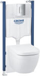 GROHE Set 3in1 WC suspendat Grohe Euro Ceramic, cadru, WC Grohe, Rimless, SoftClose, clapeta crom, 39891000 (39891000)