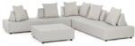  Set canapele cu tapiterie stofa gri si masuta cafea piper 90 cm x 90 cm x 32 cm (0662860) Canapea