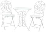 Clayre & Eef Set mobilier gradina 2 scaune pliabile si masa fier forjat alb (5Y0190)