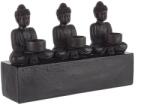 Bizzotto Suport 3 lumanari polirasina neagra buddha 40.1 cm x 10.8 cm x 25.4 h (0130589) - storel