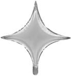 PartyDeco Балон от фолио Звезда, сребърен, 45 см