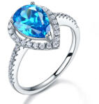 Steeel. hu - Nemesacél ékszer webáruház Ezüst gyűrű kék szintetikus gyémánt kővel