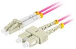 Lanberg Optikai patch kábel MM LC/UPC-SC/UPC duplex 1m LSZH OM4 50/125 3.0mm (lila) (FO-LUSU-MD41-0010-VT) (FO-LUSU-MD41-0010-VT)