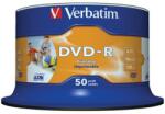 Verbatim DVD-R lemez, nyomtatható, matt, no-ID, 4, 7GB, 16x, hengeren, VERBATIM (DVDV-16B50NN) - papirdepo