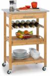 Klarstein Vermont, cărucior de servire, cărucior de bucătărie, 5 niveluri, lemn, oțel inoxidabil, mobil (ST2-Vermont-Bamboo) (ST2-Vermont-Bamboo) - klarstein