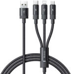  3in1 USB USB-C / Lightning / Micro USB kábel, Mcdodo CA-5790, 3.5A, 1.2m (fekete) (CA-5790)