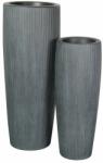  Crea High Vase round s/2 antiquegrey kerámia növénytartó szett