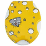 Bath Duck Wc-Ülőke - Mdf - Mintás - Rozsdamentes Acél Zsanérokkal - Cheese (TS-MDF-SS-D-CHEESE)