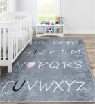  ÁBÉCÉ szürke csúszásgátlós gyerekszőnyeg Méret: 80x150 cm (DW85994/1A)