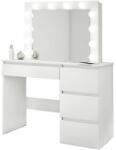 Artool Masa de toaleta/machiaj, alb lucios, cu oglinda si LED-uri, Irina, 94x43x141 cm GartenVIP DiyLine