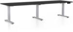 Rauman OfficeTech Long állítható magasságú asztal, 260 x 80 cm, szürke alap, fekete