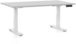 Rauman OfficeTech D állítható magasságú asztal, 140 x 80 cm, fehér alap, világosszürke