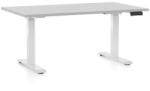 Rauman OfficeTech D állítható magasságú asztal, 120 x 80 cm, fehér alap, világosszürke