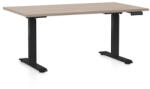 Rauman OfficeTech D állítható magasságú asztal, 140 x 80 cm, fekete alap, tölgy