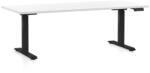 Rauman Állítható magasságú asztal OfficeTech D, 180 x 80 cm, fekete alap, fehér
