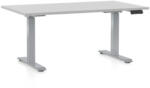 Rauman OfficeTech D állítható magasságú asztal, 140 x 80 cm, szürke alap, világosszürke