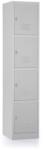 Rauman Fém szekrény - 4 doboz, 38 x 45 x 185 cm, csavaros zár, szürke - ral 7035