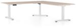 Rauman OfficeTech Angle állítható magasságú asztal, 180 + 120 cm, fehér alap, tölgy
