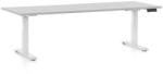 Rauman Állítható magasságú asztal OfficeTech C, 200 x 80 cm, fehér alap, világos szürke